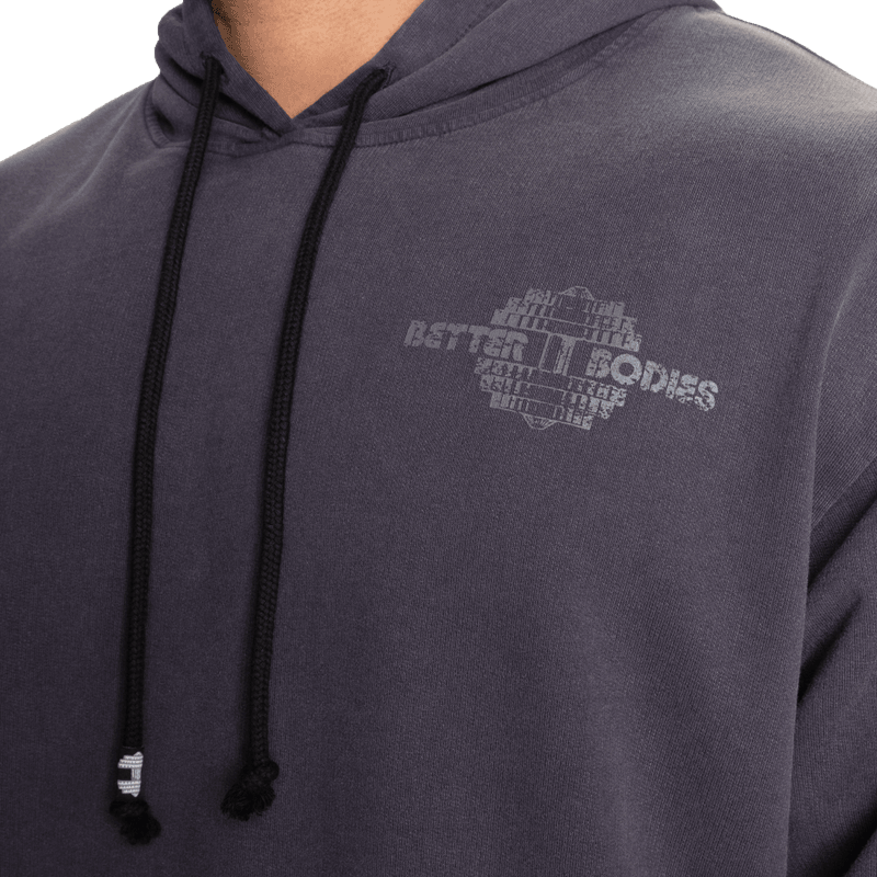 Better Bodies Washed Hoodie, mørk blå hettegenser 