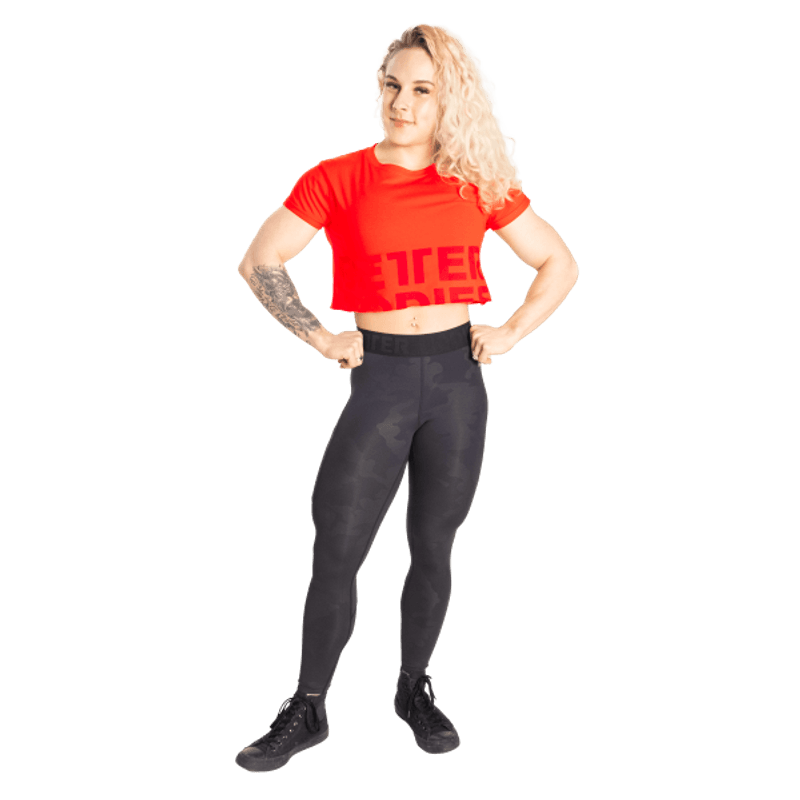 Better Bodies Astoria Cropped Tee, rød t-skjorte 