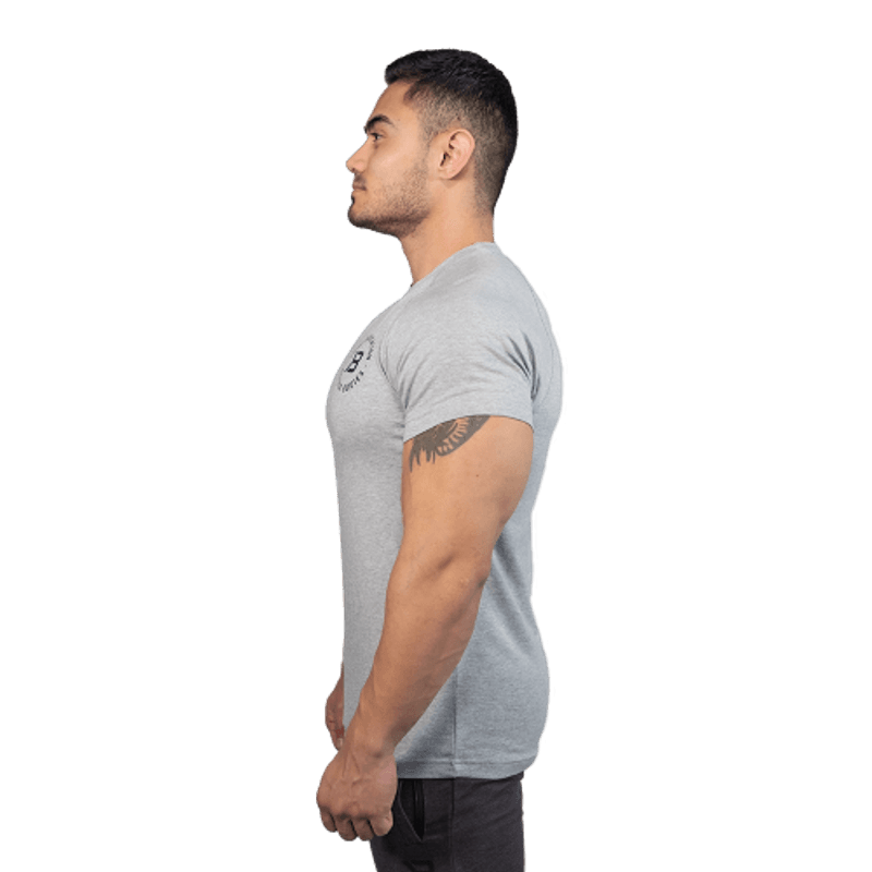 Better Bodies Gym Tapered Tee, grå t-skjorte 