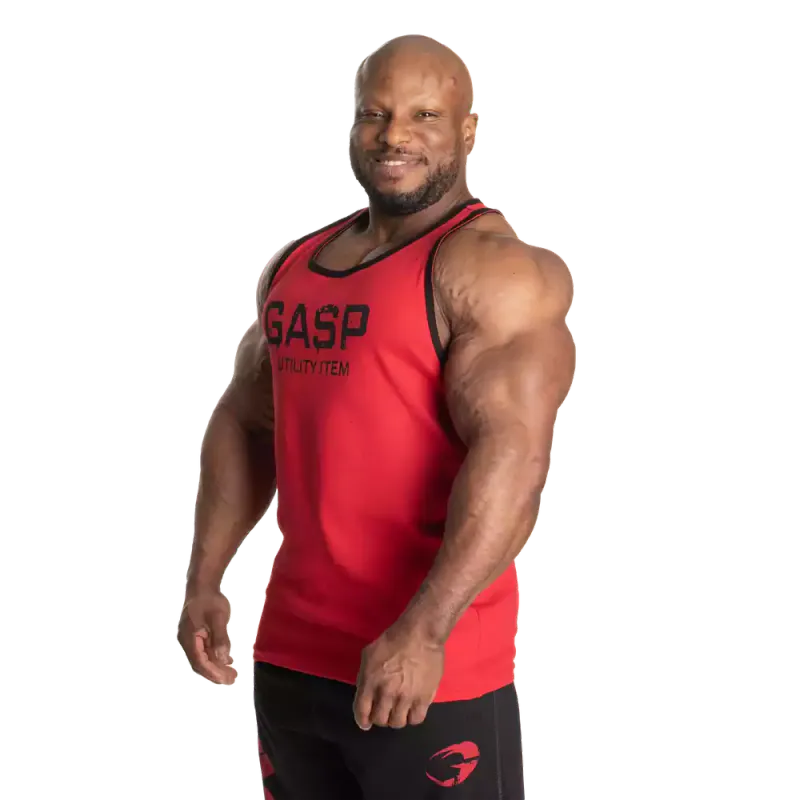 Gasp Ribbed T-back, rød singlet