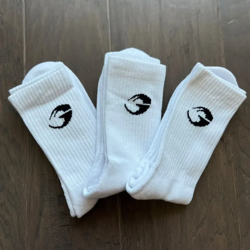 GASP Crew Socks 3 pk, hvite sokker