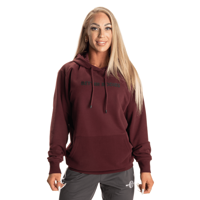 Better Bodies Logo Hoodie V2, rød hettegenser 