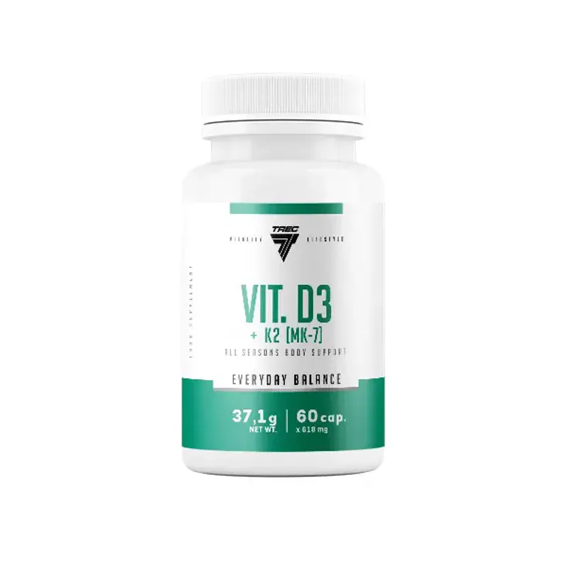 Trec Vit. D3 + K2 (MK-7), 60 kapsler