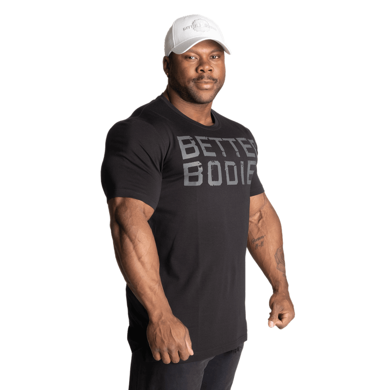 Better Bodies Basic Tapered Tee, svart/grå t-skjorte