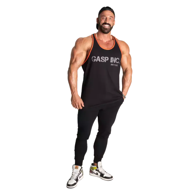 Gasp Division Jersey Tank, svart/oransje singlet
