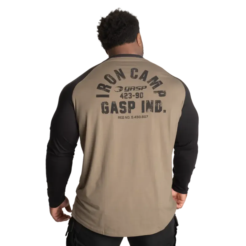 Gasp Iron Camp Raglan LS, grønn/svart genser