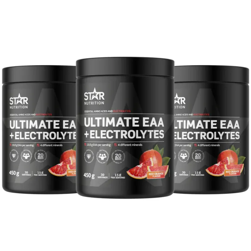 3 x Ultimate EAA + Electrolytes 450 g, aminosyrer og elektrolytter