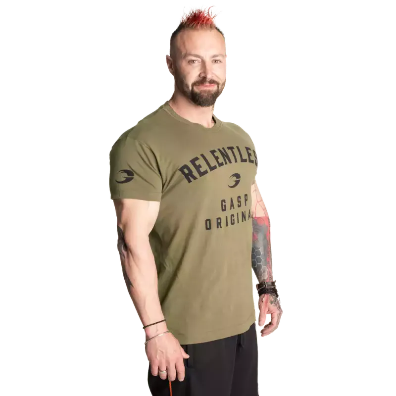 GASP Relentless Skull Tee, grønn t-skjorte