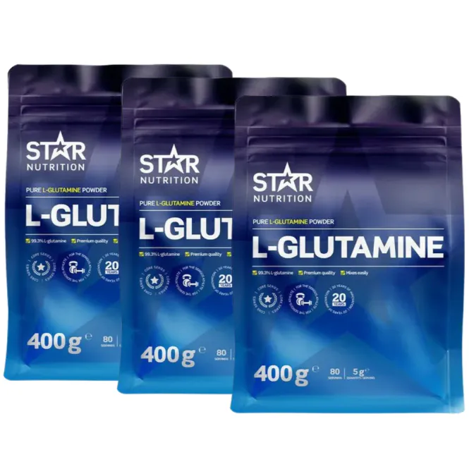 Hovedbilde 3 x Star L-glutamine 400 g, aminosyre