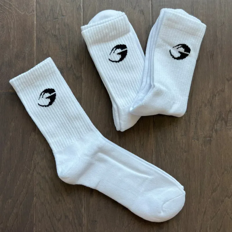 GASP Crew Socks 3 pk, hvite sokker