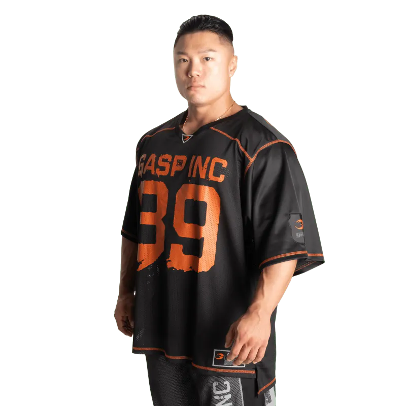 GASP No1 Football Tee, svart/oransje t-skjorte