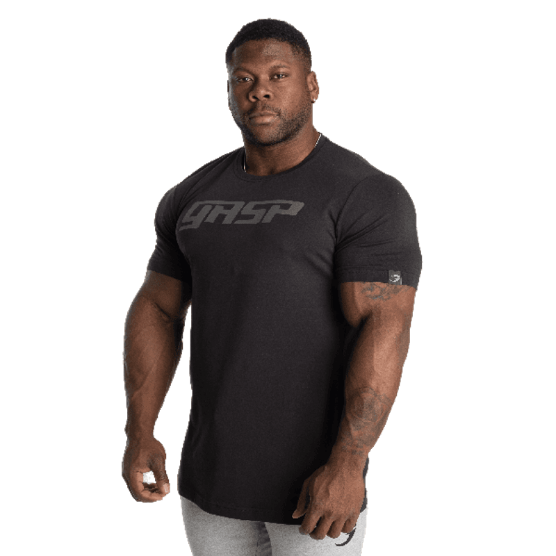 Gasp Logo Tapered Tee, svart t-skjorte 