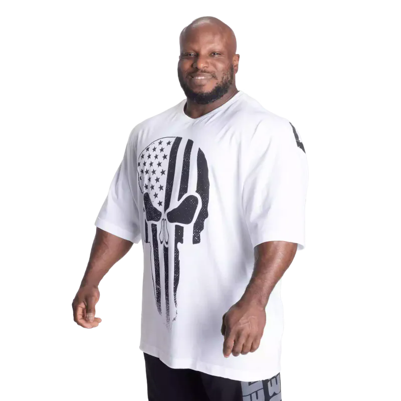 Better Bodies Skull Union Iron Tee, hvit t-skjorte