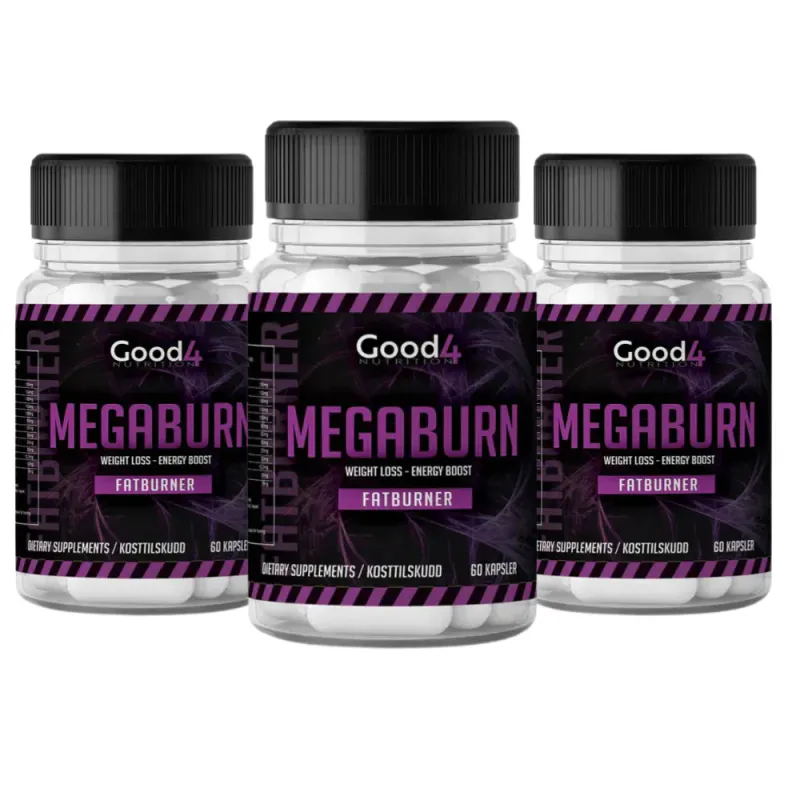 3 x Megaburn Fatburner 60 kapsler, fettforbrenning