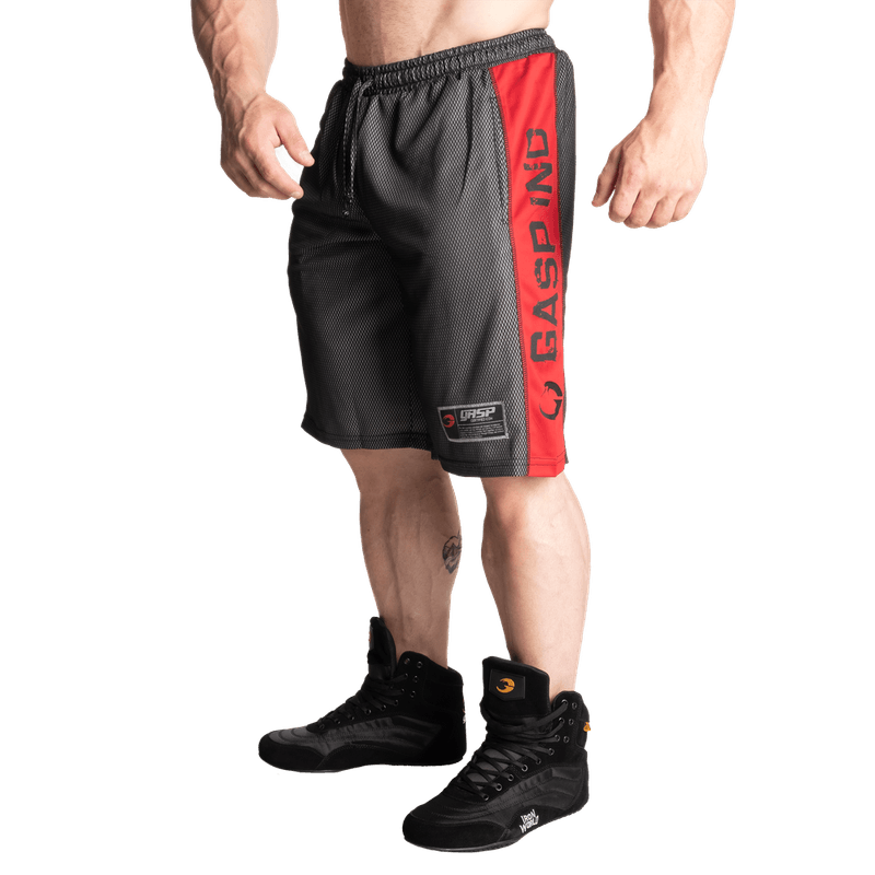 Gasp No1 Mesh Shorts, svart/rød