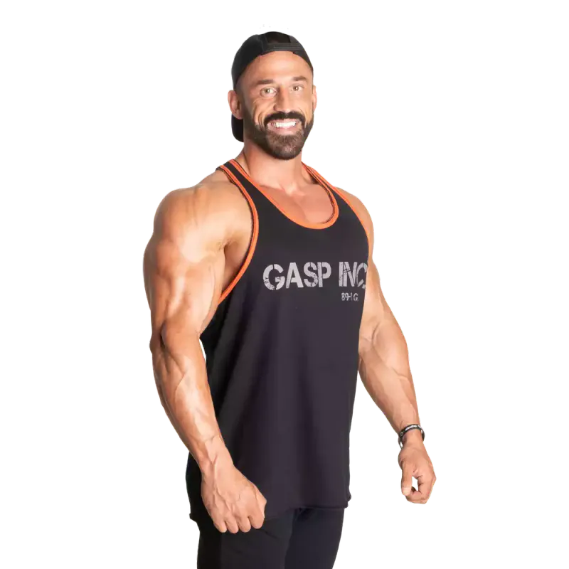 Gasp Division Jersey Tank, svart/oransje singlet